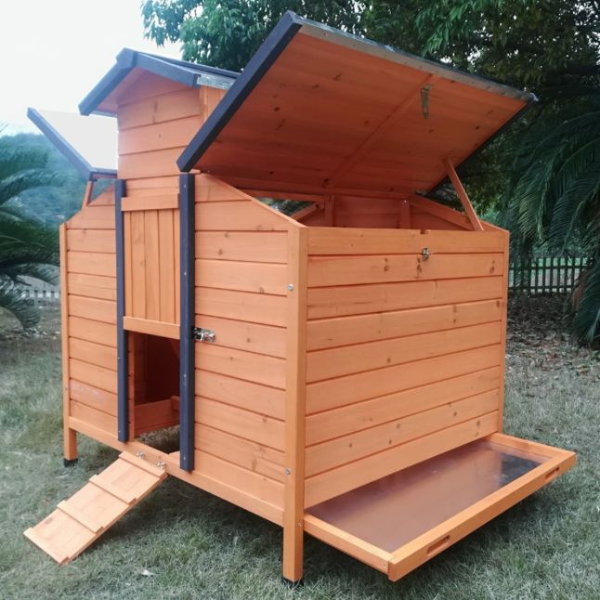 FSC Certified Wooden Chicken Coop for 4 to 6 Hens with Lift-Up Roof