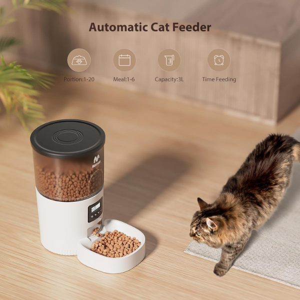 Programmable Automatic Cat Feeder with Dry Food Dispenser