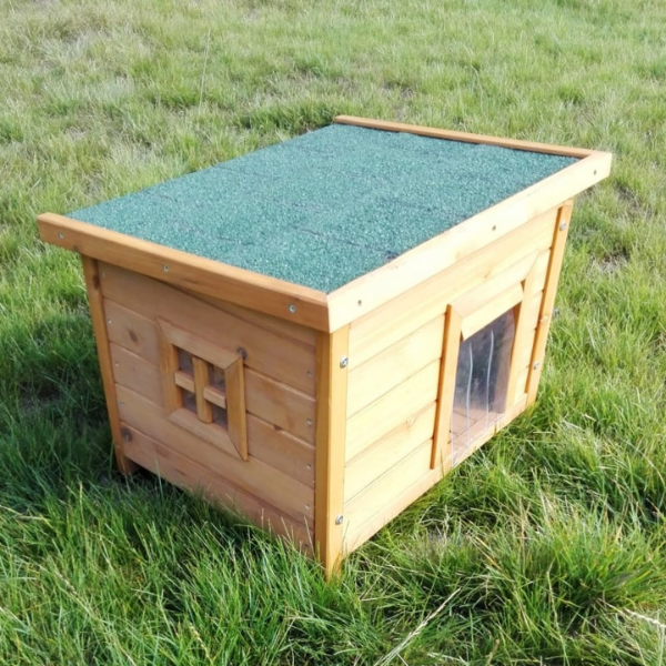 Wooden Cat House Natural Cat Shelter Cozy Pet Home for Cats