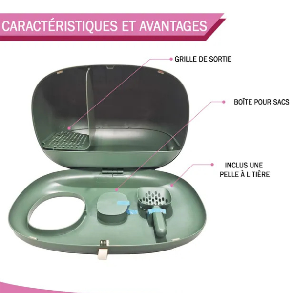 Cat Litter Box 60x38x45 cm - Covered Cat Toilet House - Enclosed Litter Tray