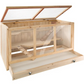 Wooden Small Animal Cage with Hinged Wire Mesh Roof for Hamsters Guinea Pigs Rabbits