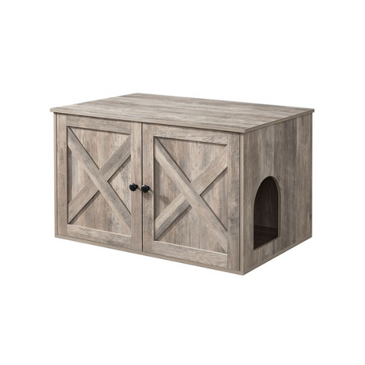 Cat Toilet Furniture - Cat Litter Box with Removable Divider - Modern Cat Litter Cabinet