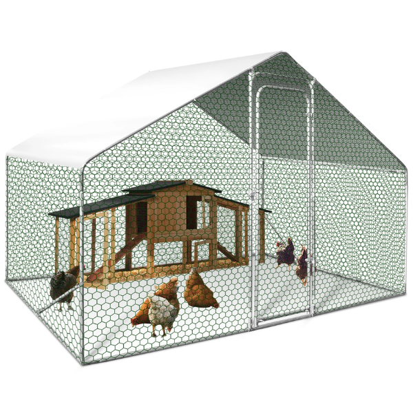 6 sq ft Chicken Coop Enclosure 3x2 ft Galvanized Steel Wire Run Yard