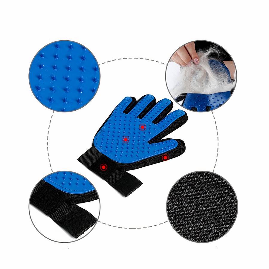 Dog Grooming and Massage Glove Pet Hair Removal Brush
