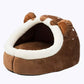 Bear Shaped Cat Bed Cozy Pet Cave Plush Cat House Comfortable Cat Sleeping Pod