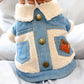 Winter Dog Jacket Denim Coat Warm Pet Outerwear