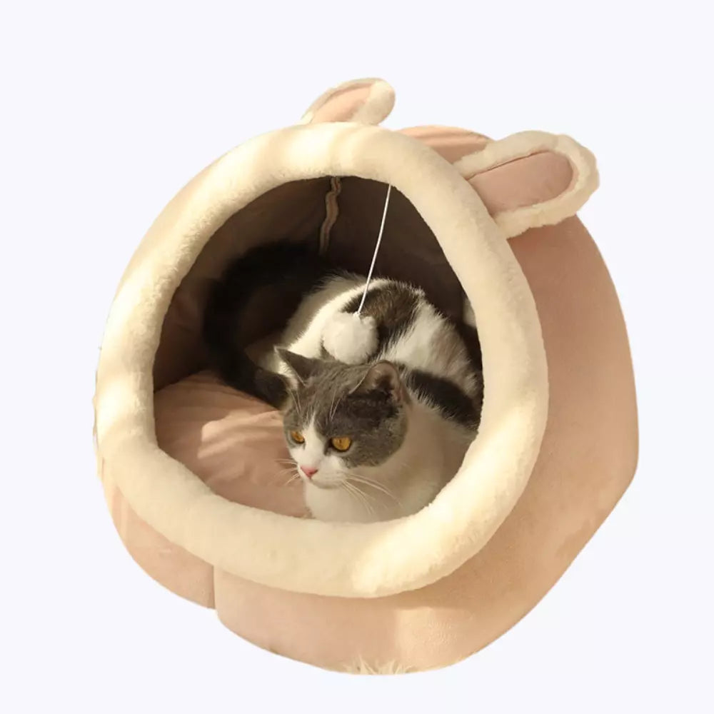 Soft Cat Bed Cozy Pet Basket for Cats Plush Kitty Lounger