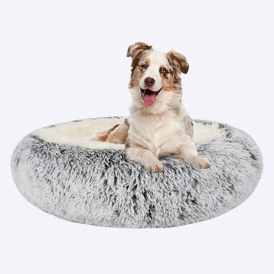 XXL Gray Cotton Plush Dog Bed Basket