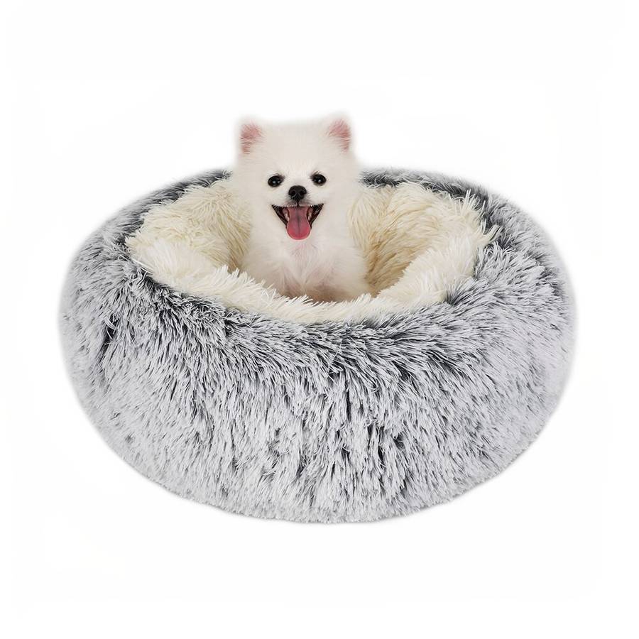 XXL Gray Cotton Plush Dog Bed Basket