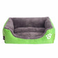 XXL Cotton Dog Bed Rectangular Basket with Paw Print Design
