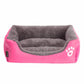 XXL Cotton Dog Bed Rectangular Basket with Paw Print Design