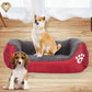XXL Cotton Dog Bed Rectangular Basket with Paw Print Design