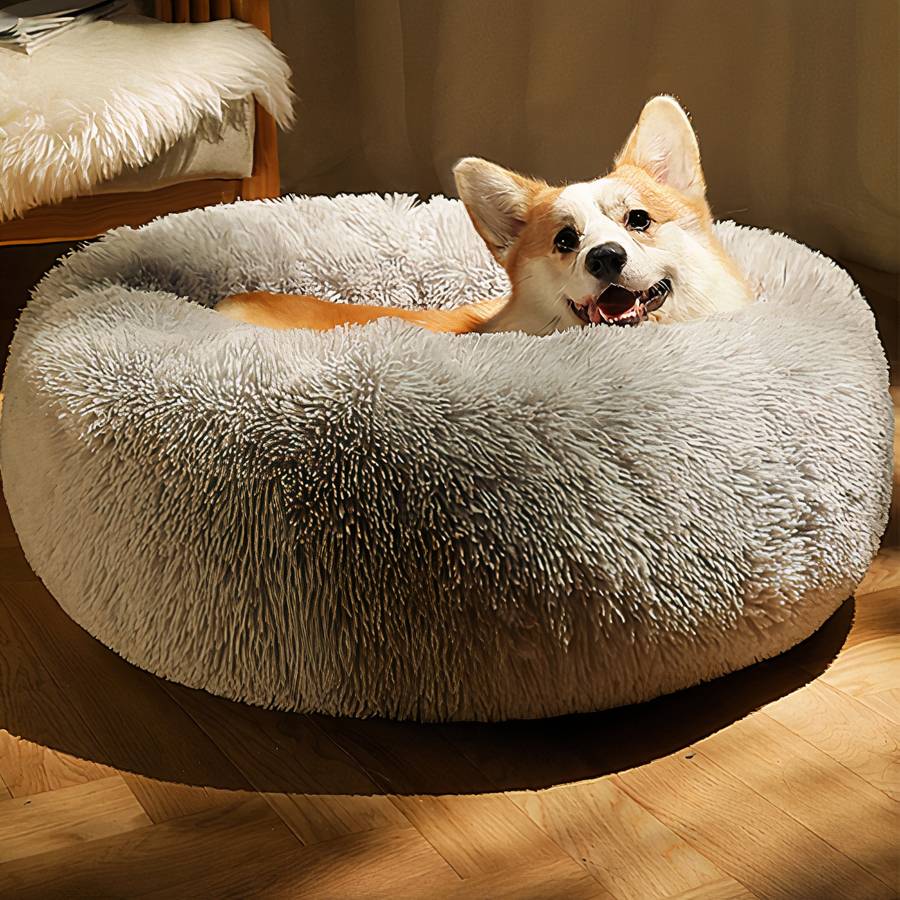 XXL Plush Round Dog Bed Extra Large Soft Cozy Pet Basket