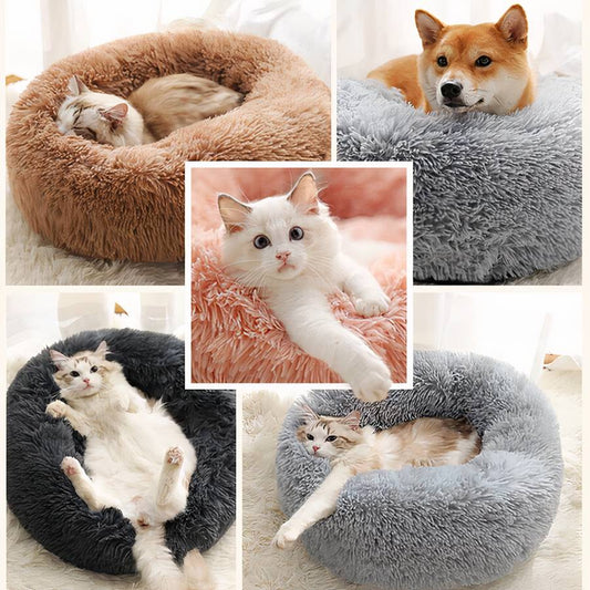 XXL Plush Round Dog Bed Extra Large Soft Cozy Pet Basket