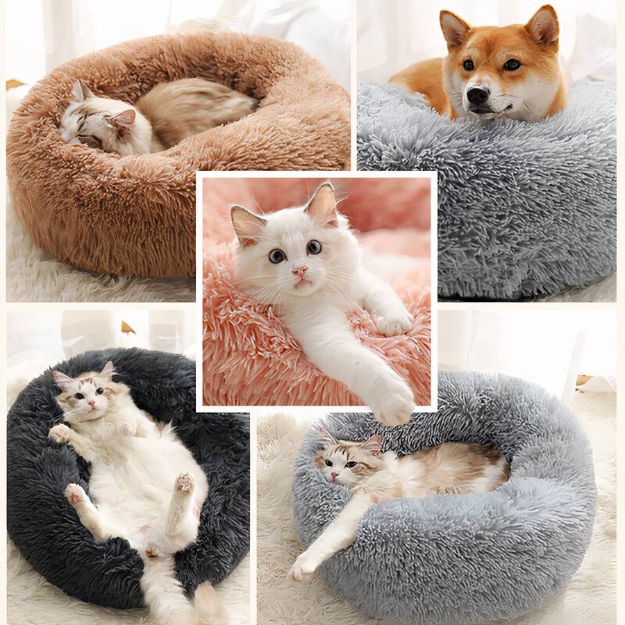XXL Plush Round Dog Bed Extra Large Soft Cozy Pet Basket