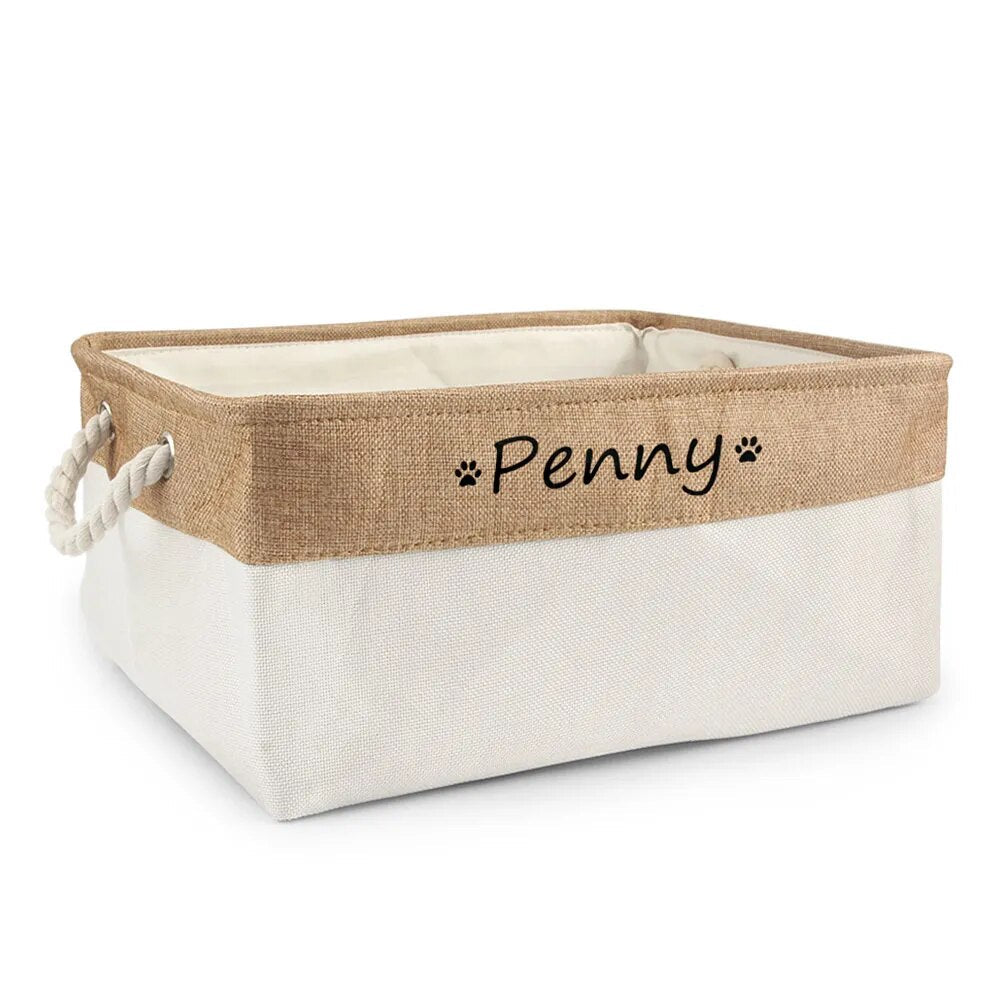 Custom Pet Storage Basket Personalized Organizer for Pets