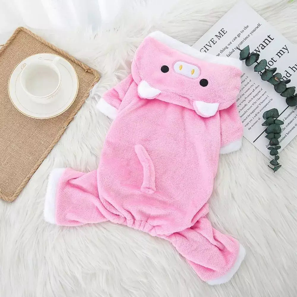 Cow Print Cat Costume Hoodie Animal Onesie Pajama