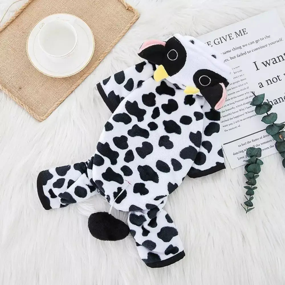 Cow Print Cat Costume Hoodie Animal Onesie Pajama