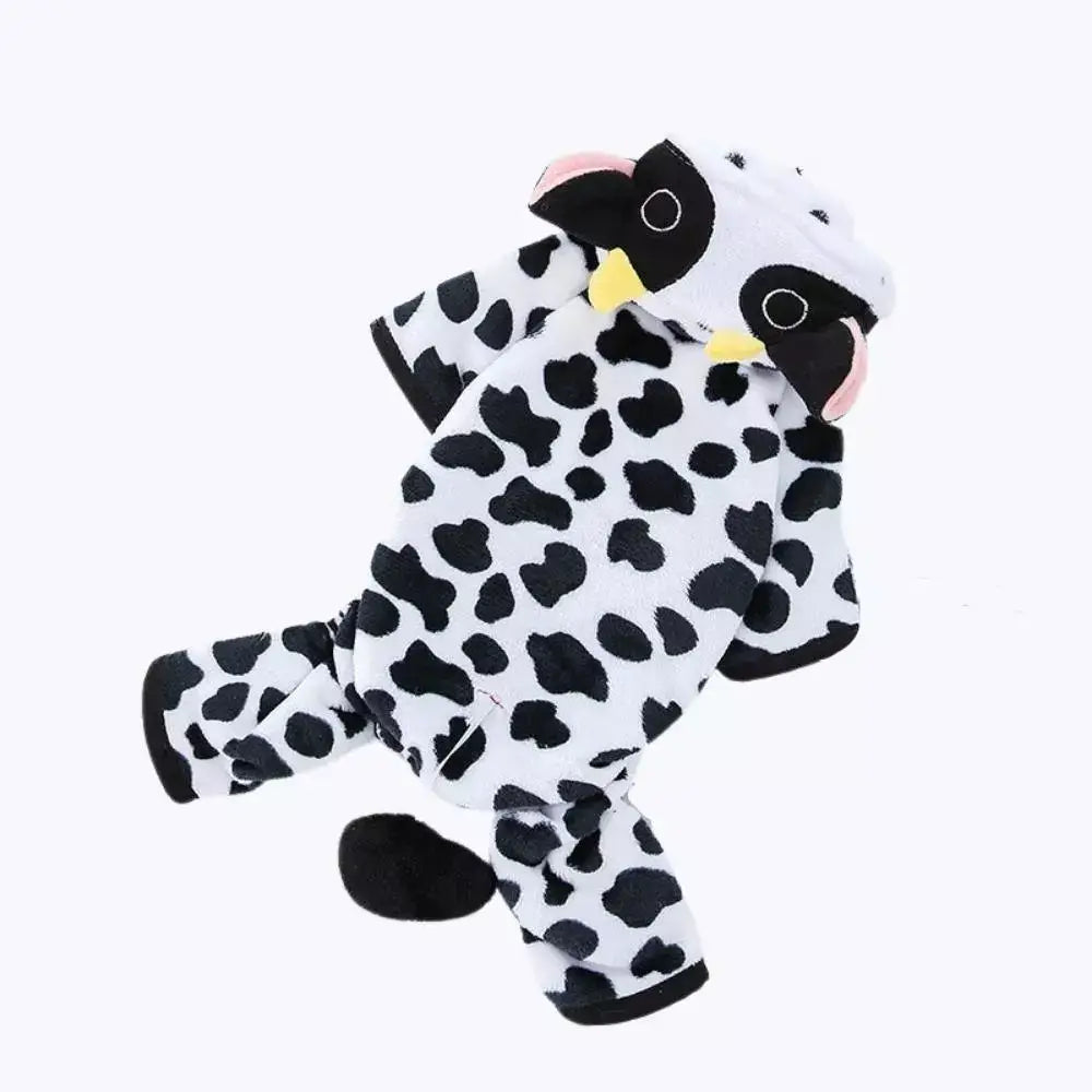 Cow Print Cat Costume Hoodie Animal Onesie Pajama