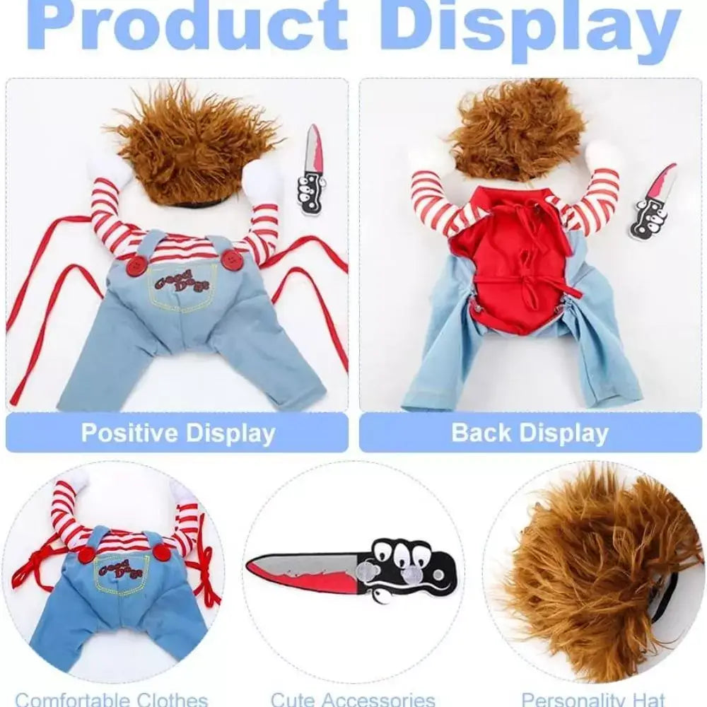 Chucky Cat Halloween Costume for Kids and Adults Creepy Cat Costume