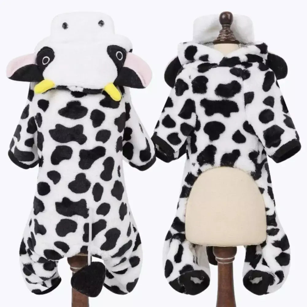 Cow Print Cat Costume Hoodie Animal Onesie Pajama
