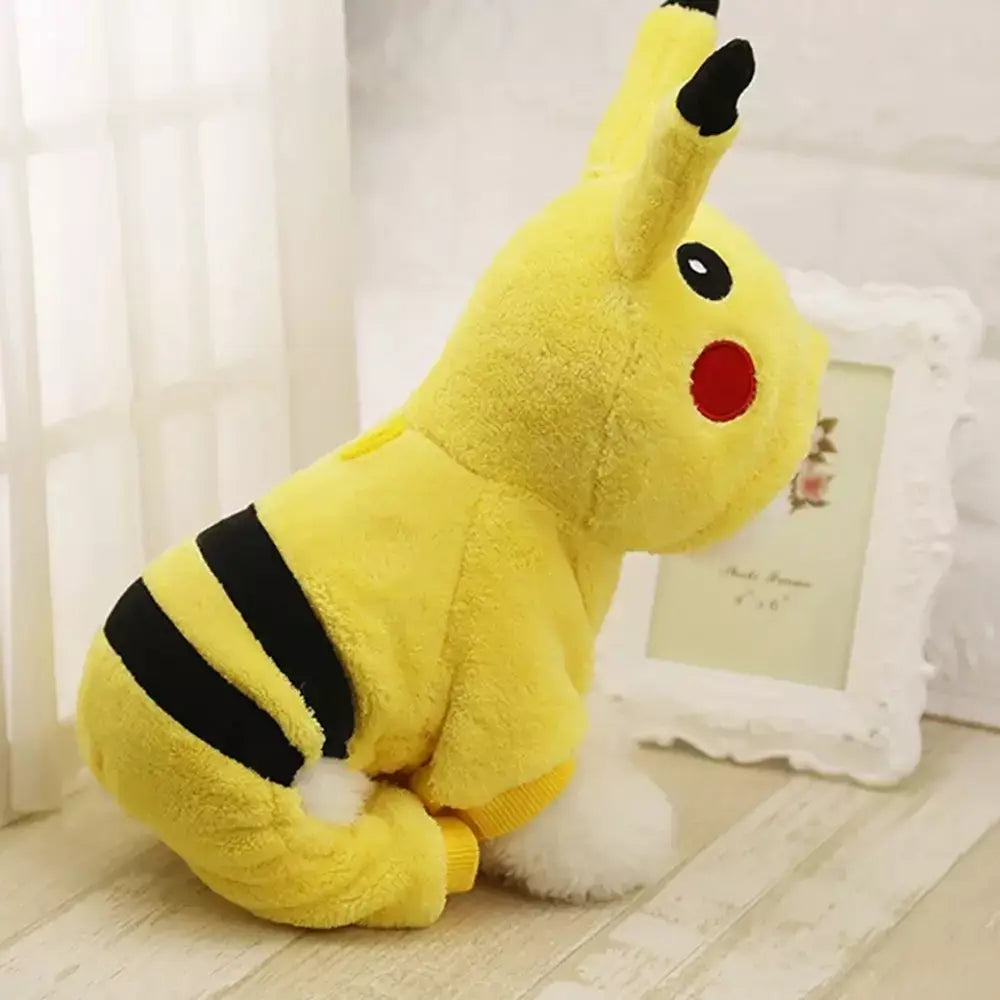 Pikachu Cat Costume Cute Pokemon Pet Outfit Halloween Dress Up