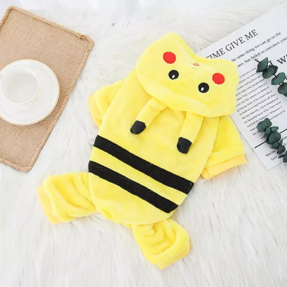 Pikachu Cat Costume Cute Pokemon Pet Outfit Halloween Dress Up