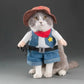 Cat Cowboy Costume Pet Outfit Western Dress Up