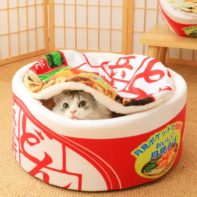 Japanese Style Cat Bed Plush Cozy Pet Sleeping Mat