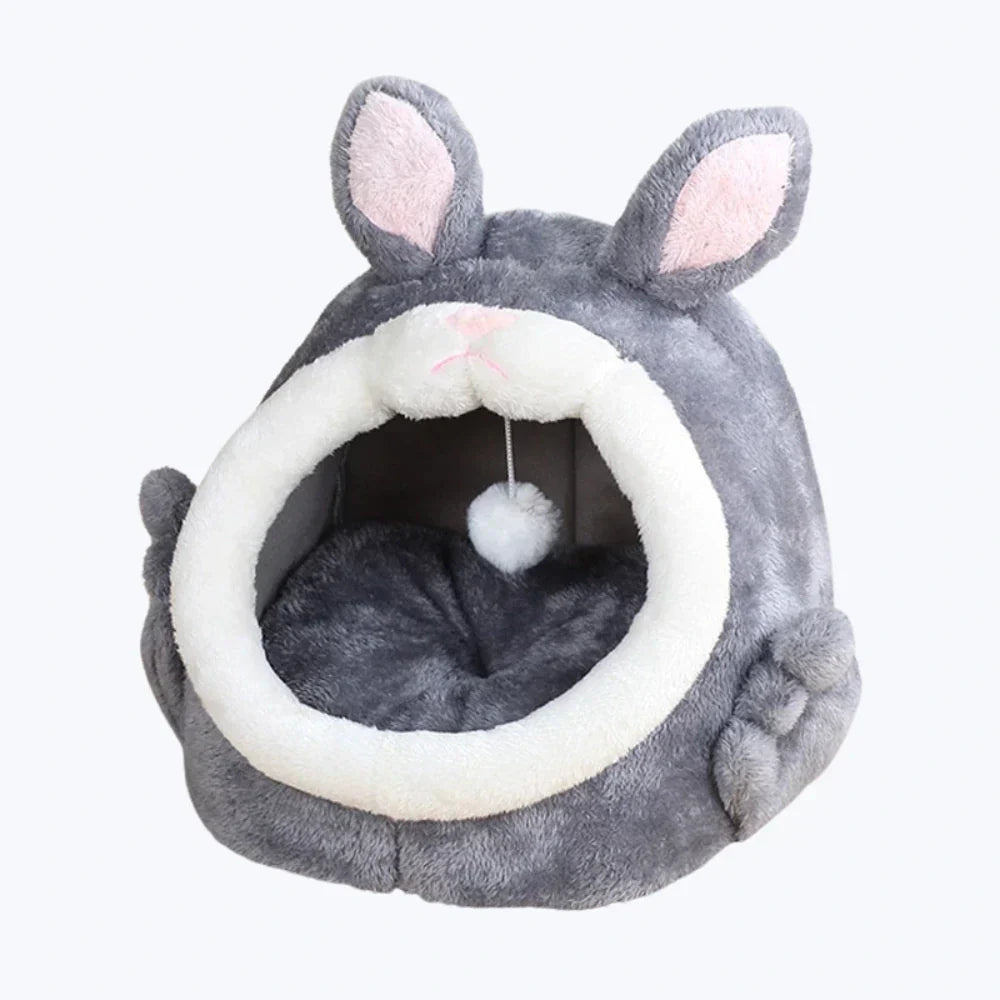 Rabbit Shaped Cat Bed Cozy Pet Sleeping Nest