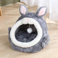 Rabbit Shaped Cat Bed Cozy Pet Sleeping Nest