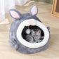 Rabbit Shaped Cat Bed Cozy Pet Sleeping Nest