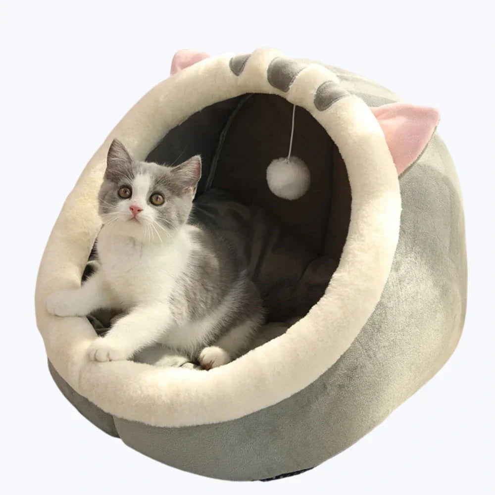 Soft Cat Bed Cozy Pet Basket for Cats Plush Kitty Lounger