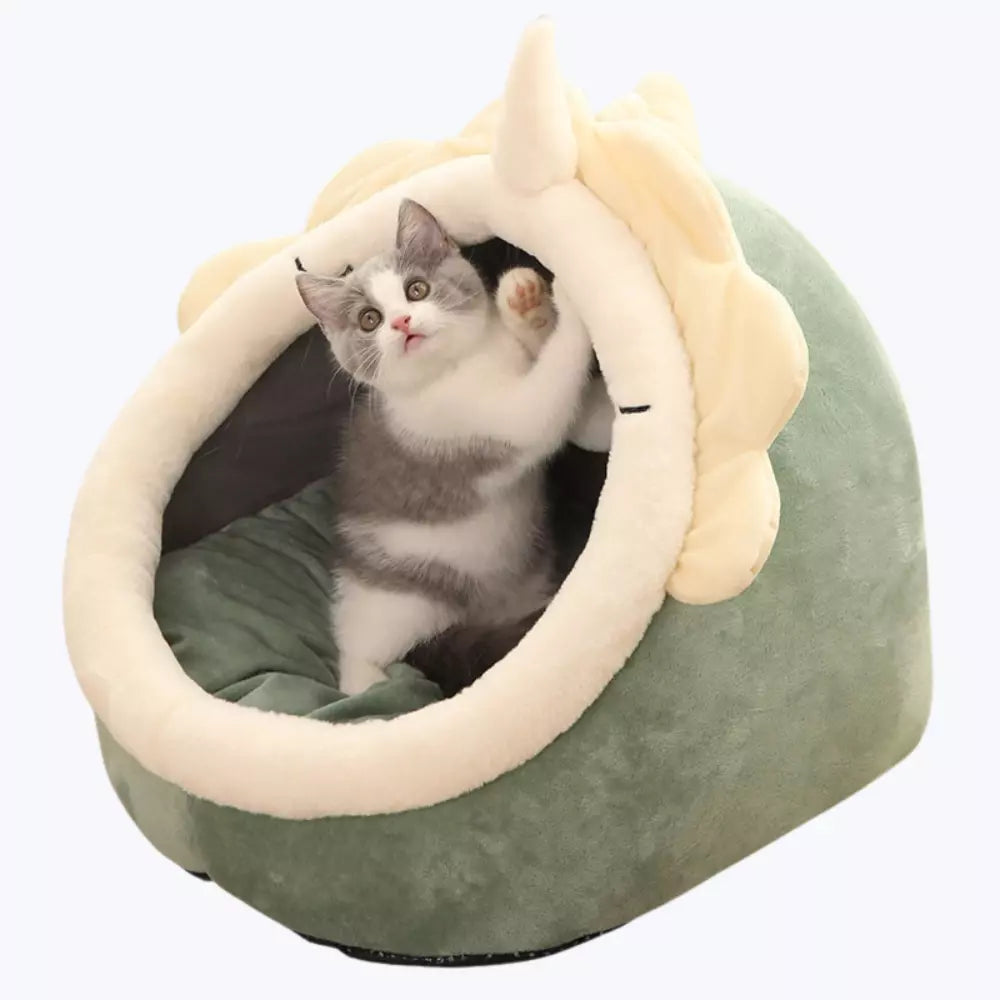 Soft Cat Bed Cozy Pet Basket for Cats Plush Kitty Lounger