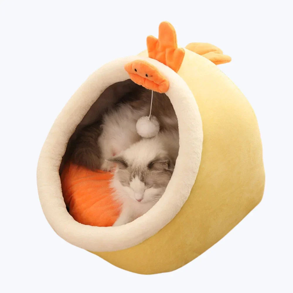 Soft Cat Bed Cozy Pet Basket for Cats Plush Kitty Lounger