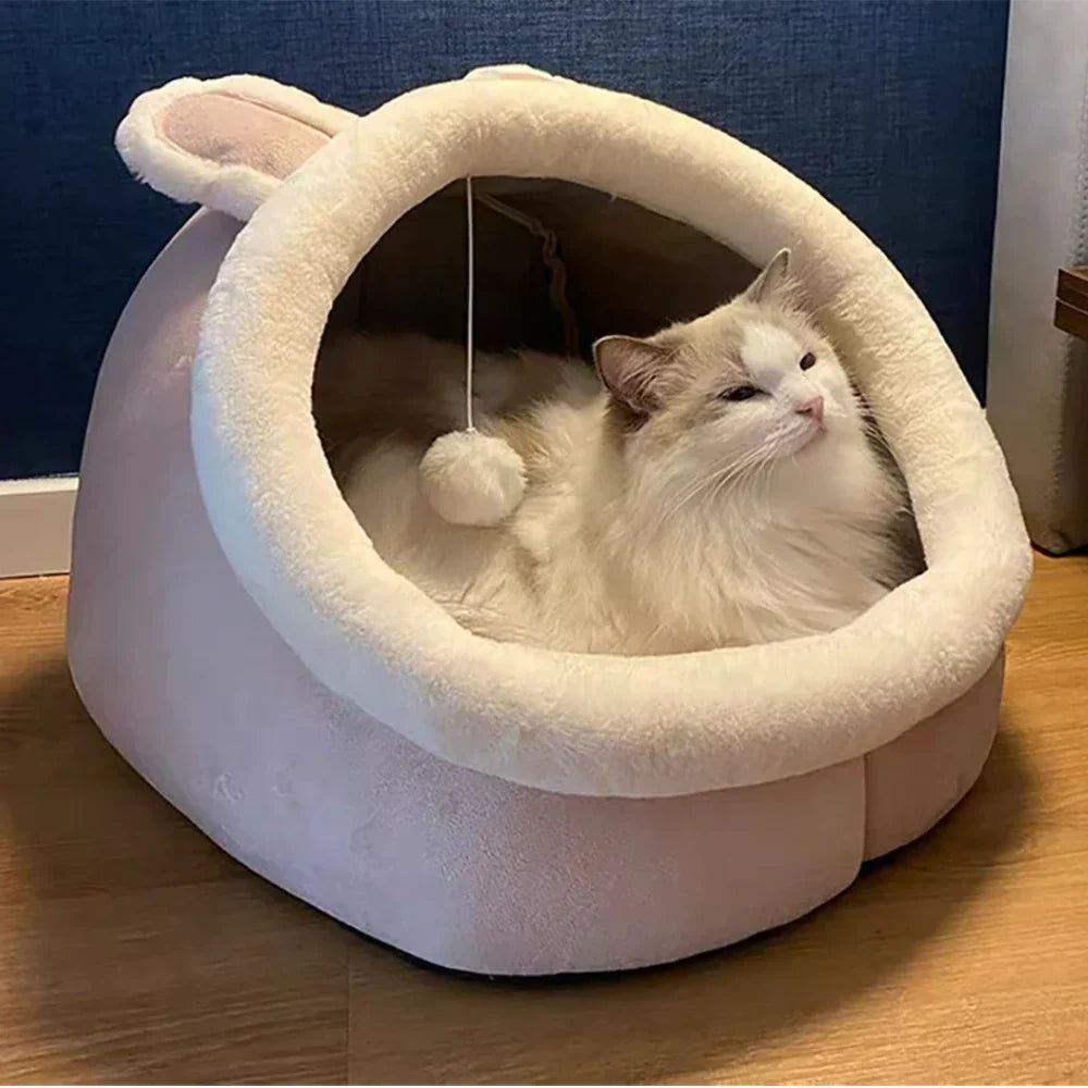 Soft Cat Bed Cozy Pet Basket for Cats Plush Kitty Lounger