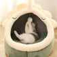 Soft Cat Bed Cozy Pet Basket for Cats Plush Kitty Lounger