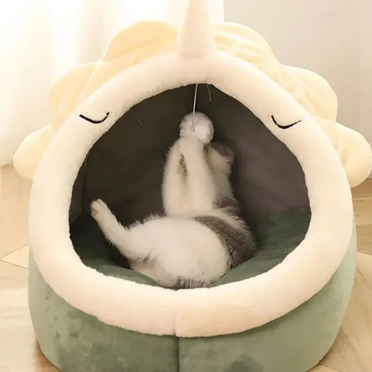 Soft Cat Bed Cozy Pet Basket for Cats Plush Kitty Lounger