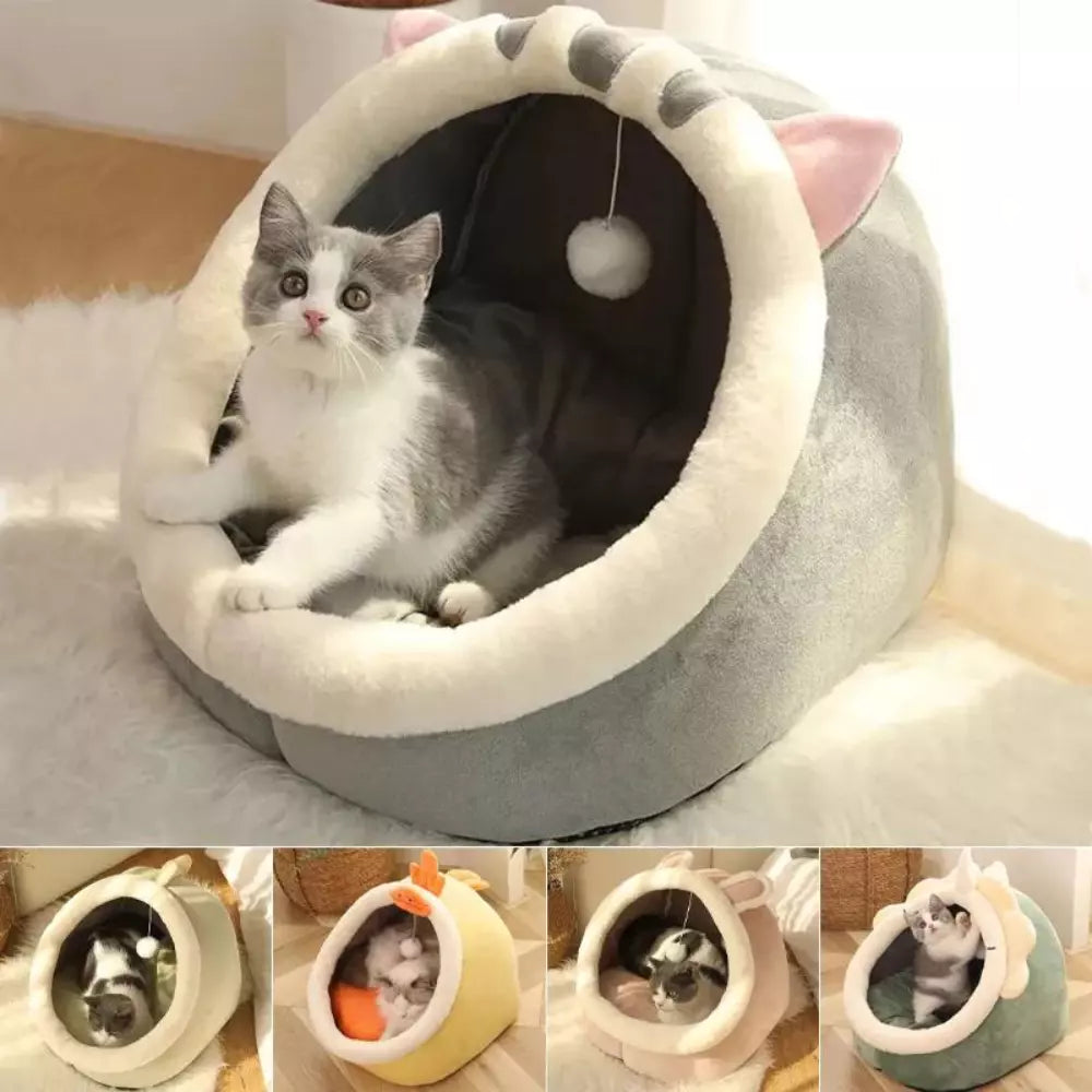 Soft Cat Bed Cozy Pet Basket for Cats Plush Kitty Lounger