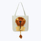 Lion Cat Print Tote Bag Animal Motif Canvas Shopper Bag