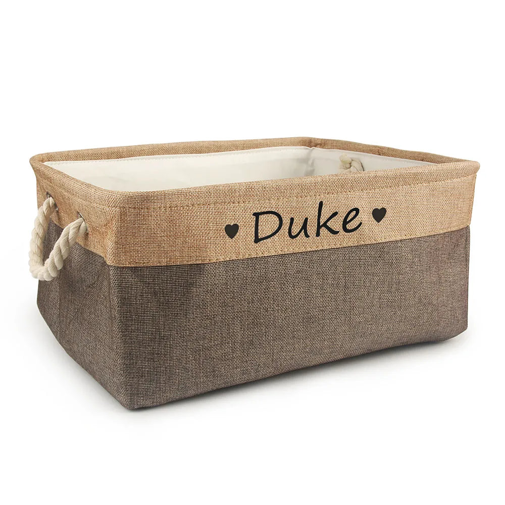 Custom Pet Storage Basket Personalized Organizer for Pets