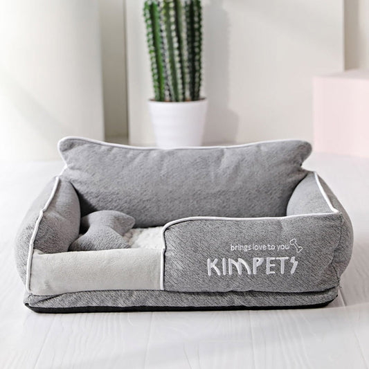 Plush Furry Dog Couch Soft Pet Sofa Bed