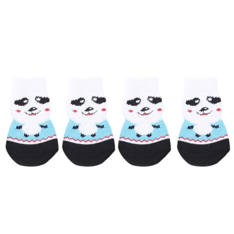 Dog Socks Panda Pattern Non Slip Pet Booties for Small Medium Large Dogs