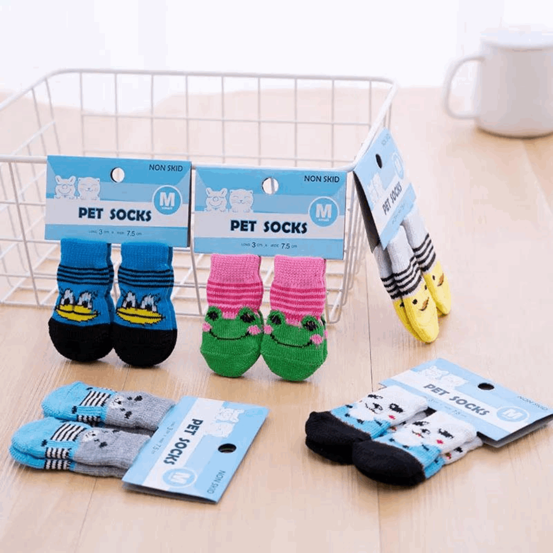 Dog Socks Frog Pattern Non Slip Cozy Pet Socks for Small Medium Dogs