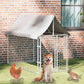 Outdoor Kennel with Galvanized Steel Roof and Polyethylene Fabric 400x150x200 cm