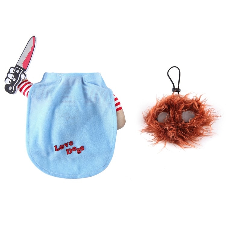 Chucky Costume for Dogs and Cats Halloween Pet Outfit