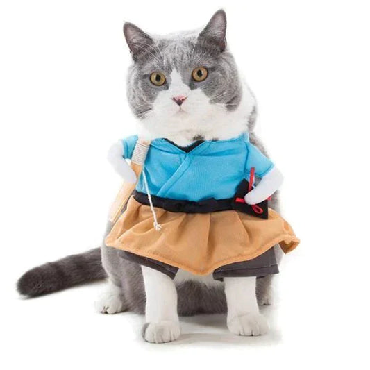 Samurai Costume for Cats and Dogs Pet Outfit Cosplay Apparel