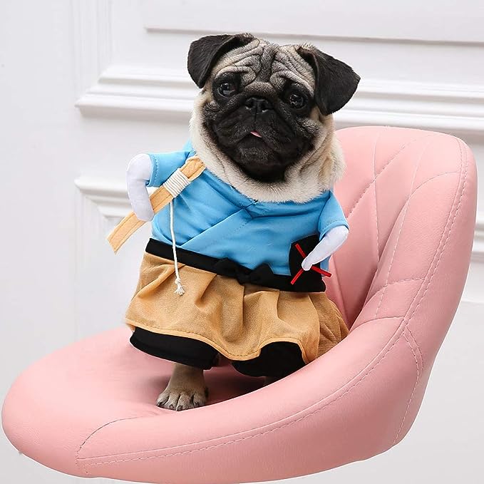 Samurai Costume for Cats and Dogs Pet Outfit Cosplay Apparel