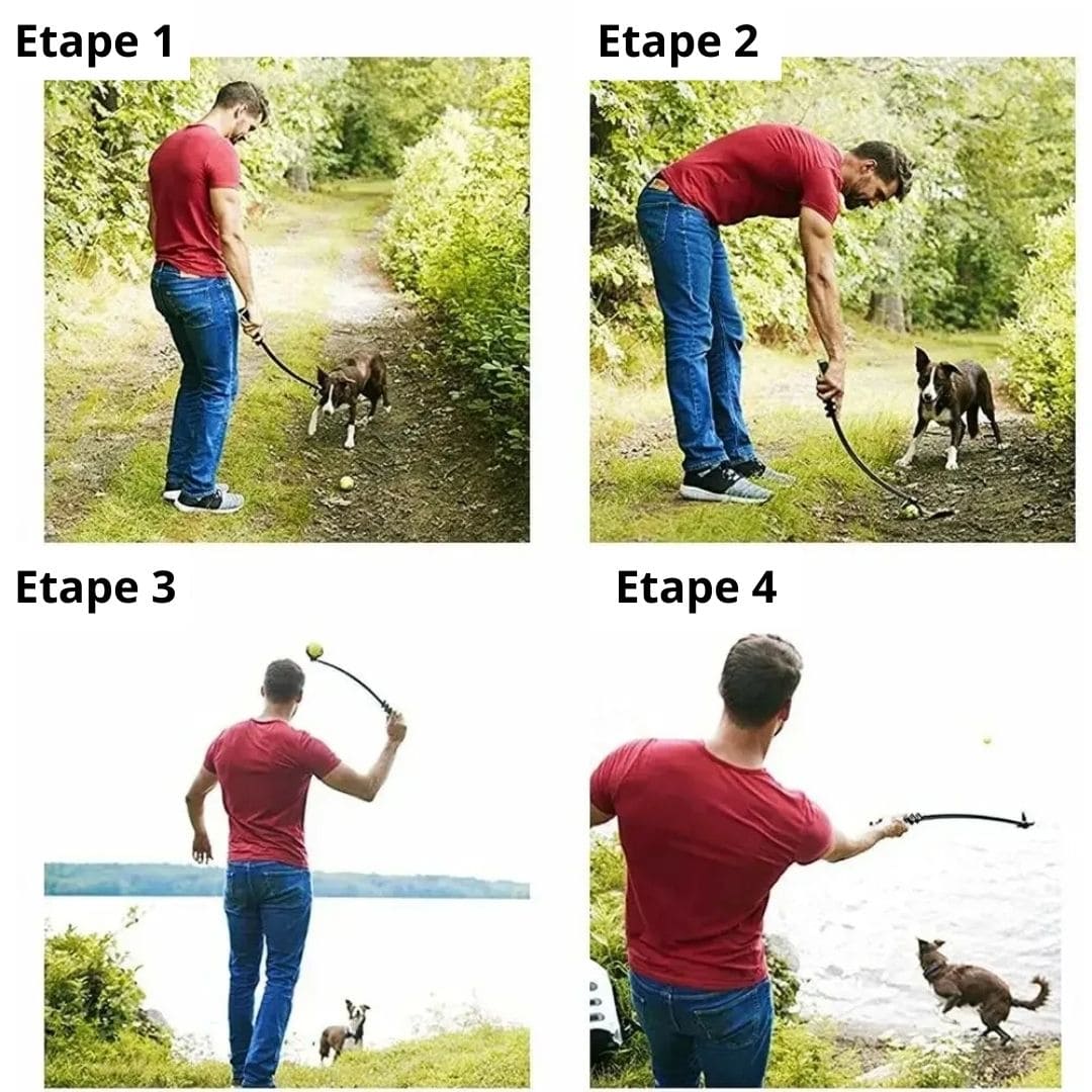 Manual Dog Ball Launcher Toy for Fetch Training and Exercise