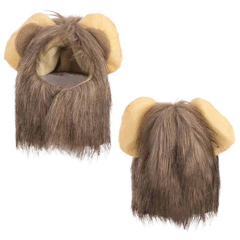 Lion Mane Wig Costume for Cats Cat Dress Up Pet Halloween Outfit